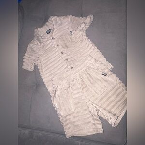 DKNY Cream Textured Short Set SZ 3T